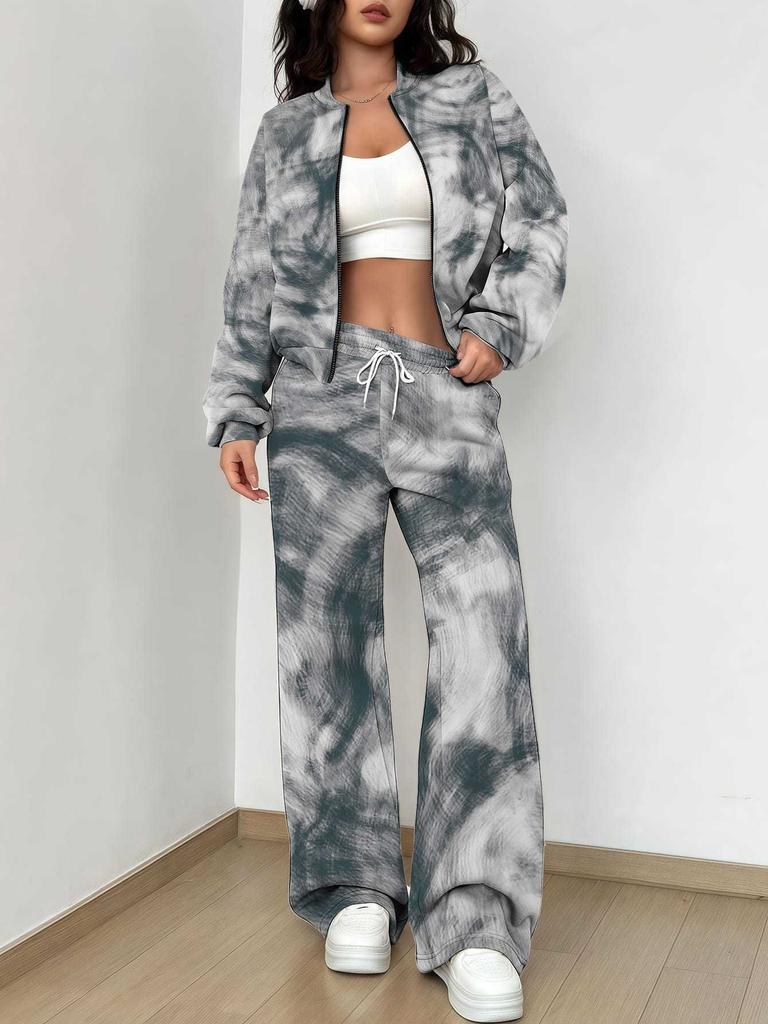 Flame pattern splicing autumn and winter new European and American women's clothing retro pattern printing suit women