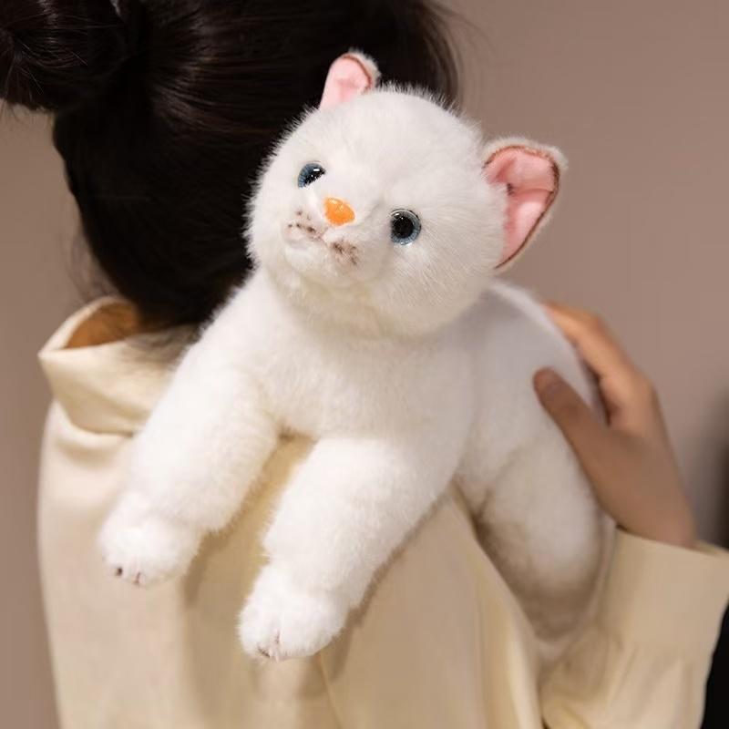 38cm Simulation New Prone Cat Doll Stuffed Plush Toy Cartoon Anime Cute Pillow Pillow for Children's Birthday Gift Fun Doll