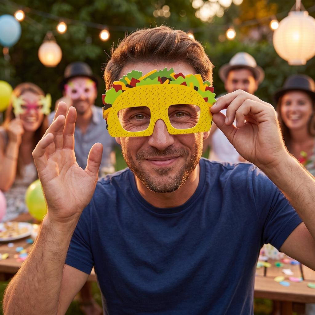 Funny Glasses 10 Pack, Novelty Party Photo Booth Props with 2 Styles, Birthday Party Decoration Supplies for Adults & Kids