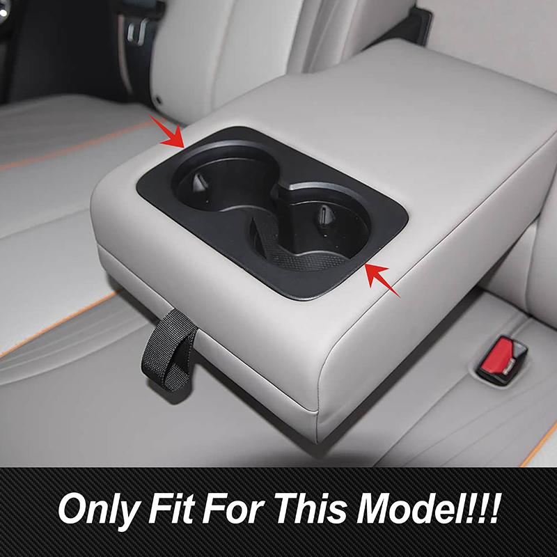 Car Styling Rear Water Cup Holder Frame Decoration Cover Trim For BYD Yuan PLUS  Carbon Fiber Color Interior Accessories