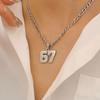 Tag Pendant 67 Necklace Stainless Steel Neck Chain Fashion Punk Tag Necklace for Men Women