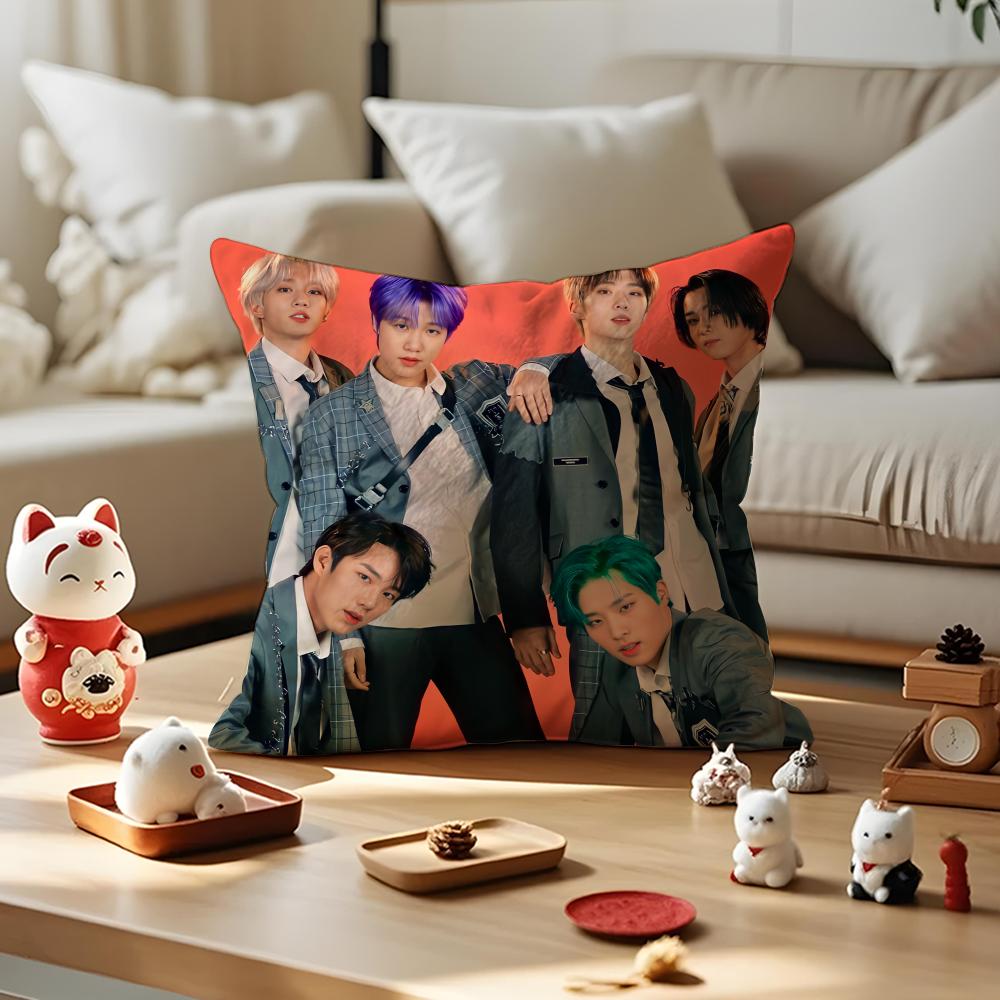 Pop KPOP PPHarmony Cushion Cover Silky Short Plush with Invisible Zipper Dustproof Sofa Pillow Cover for Home Decor