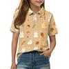 Kids Casual Short Sleeve Polo Shirt Animal Pattern Tee Soft Lightweight Cotton Blend Top for Boys and Girls Summer Wear