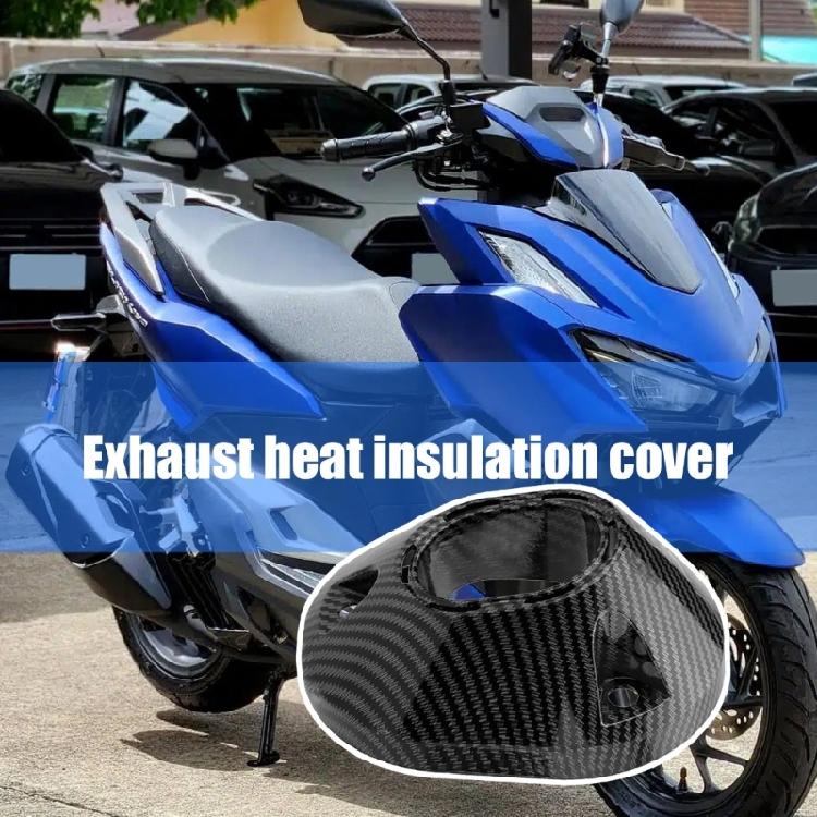 Universal Motorcycle Tailpipe Exhaust Port Guard Fit for CLICK160 Models ABS Construction Enhanced Safety Carbon Texture
