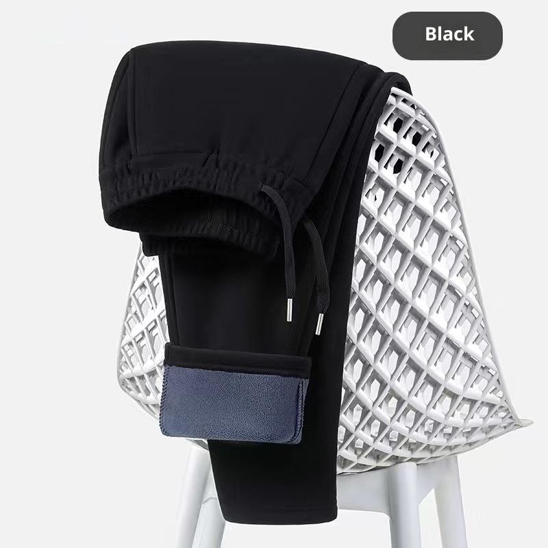 Winter Men'S Fleece-Lined Thickened Sweatpants Windproof Pants Warm Cotton Pants Casual Pants Sports Pants Men'S Pants