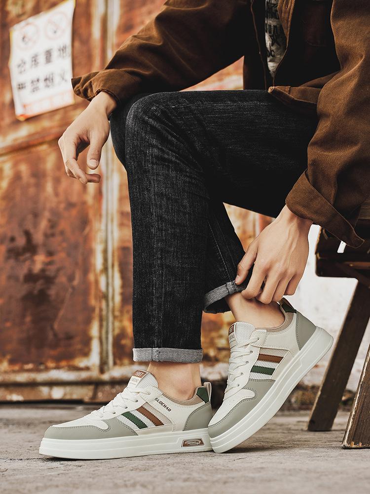 

Мужская обувь 2025 лето дышащая мужская повседневная обувь кеды скейтборд студенческая обувь белая обувь Douyin 2025 44