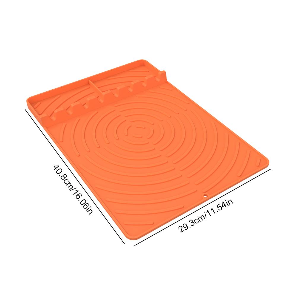 Silicone Griddle Tools Mat for ninj FlexFlame Large Silicone Spatula Mat with Drip Pad Griddle Mats BBQ Grill Accessories