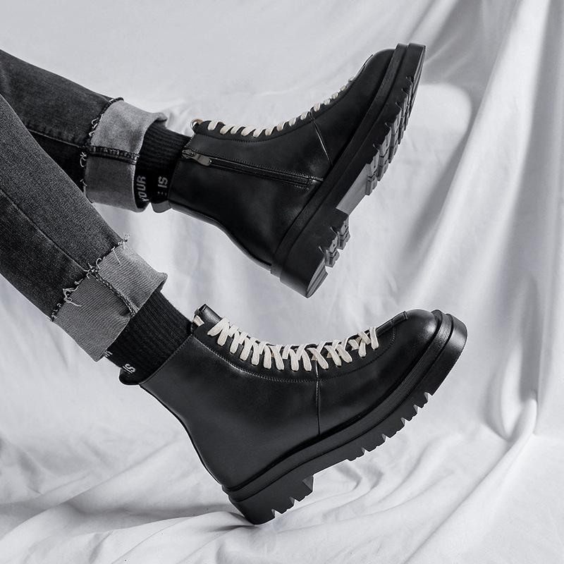 Large Size Martin Boots 45 Season Youth Fashion Boots Hairstylist Men'S Leather Boots D13-R