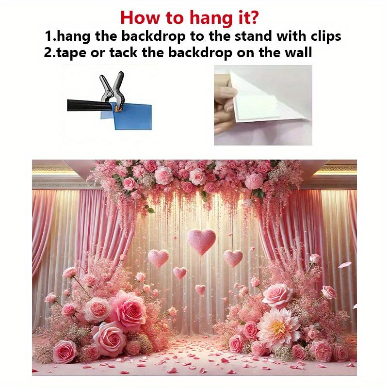 1 Piece, Pink Romantic Wedding Scene Decoration, Background Cloth for Living Room, Bedroom, Office and Outdoor Decoration