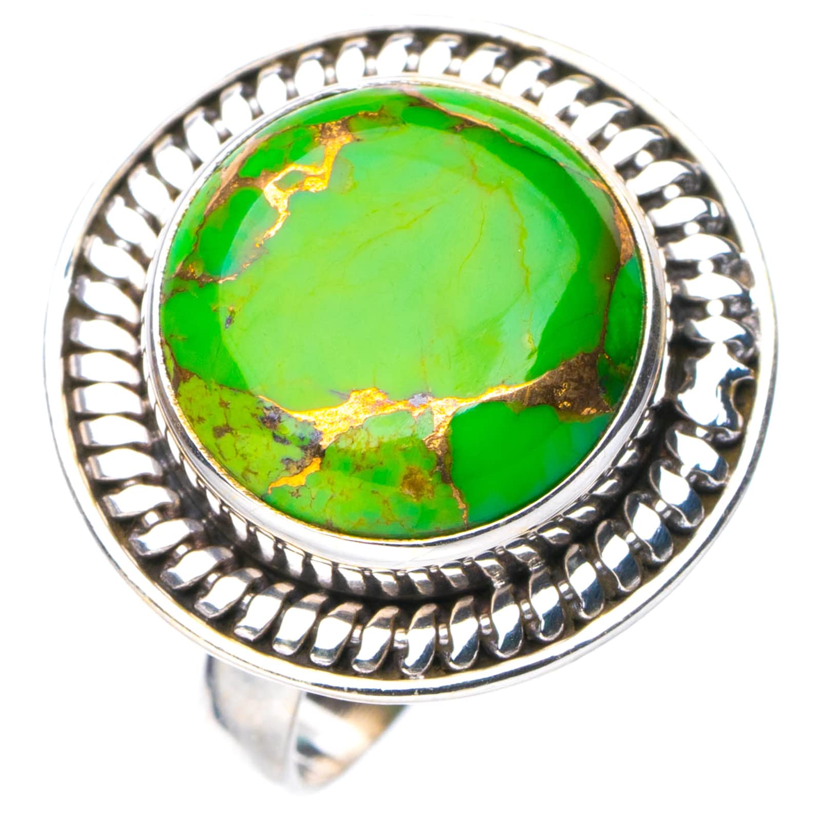

StarGems® Natural Copper Turquoise Handmade 925 Sterling Silver Ring 8.25 E7636