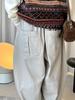 Louvre Winter Japanese Style Elastic Fleece Wide-Leg Balloon Pants - Women's Relaxed Fit