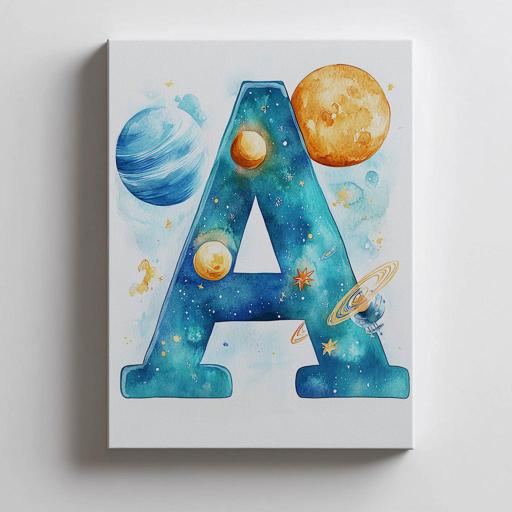 Plakat "A" W Kosmosie Plakat "A" W Kosmosie, 30X40 Cm, Rama Aluminiowa Złota, Papier Matowy 230 Gsm