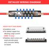 Power Distribution Block with Cover 12 X 5/16" Studs Bus Bar Terminal Block Max 300A 48V DC for Car Boat Marine Trucks RV