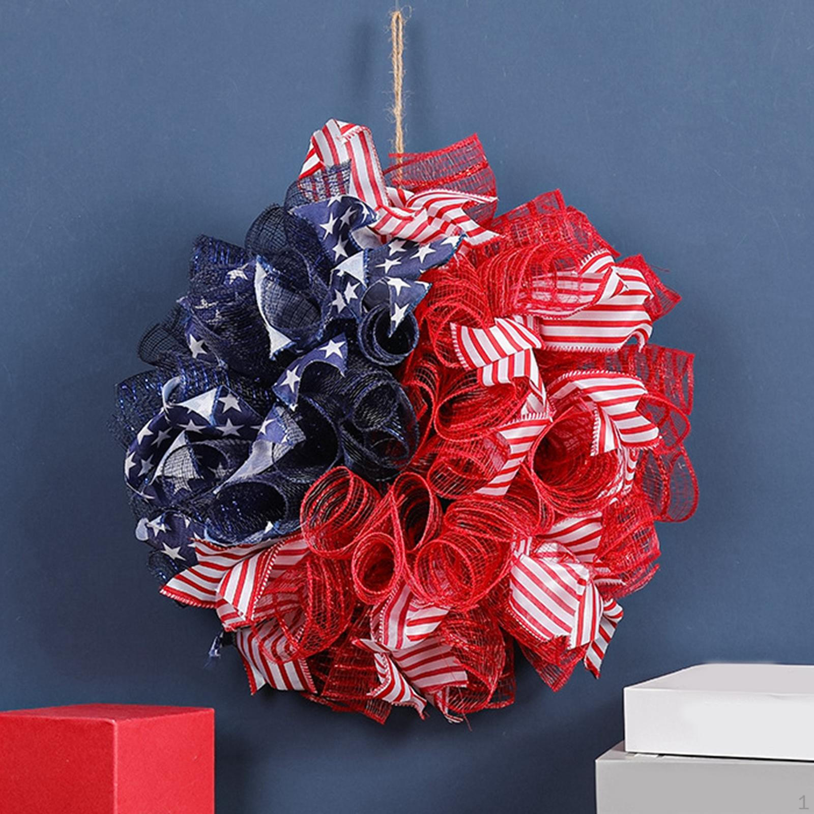 

Patriotic Wreath 4TH of July Decor 40cm for Indoor Party Festival