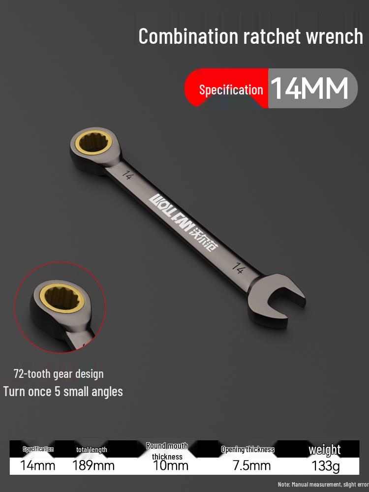 Dual-Ended Ratchet and Flower Wrench Set: Labor-Saving, Quick Two-Way Wrench Tools for Auto Repair (Sizes 8-27).