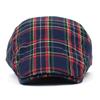 Mode Baskenmütze Frauen Englisch Plaid Ente Zunge Kappe Britischen Stil Männer Vorwärts Kappe