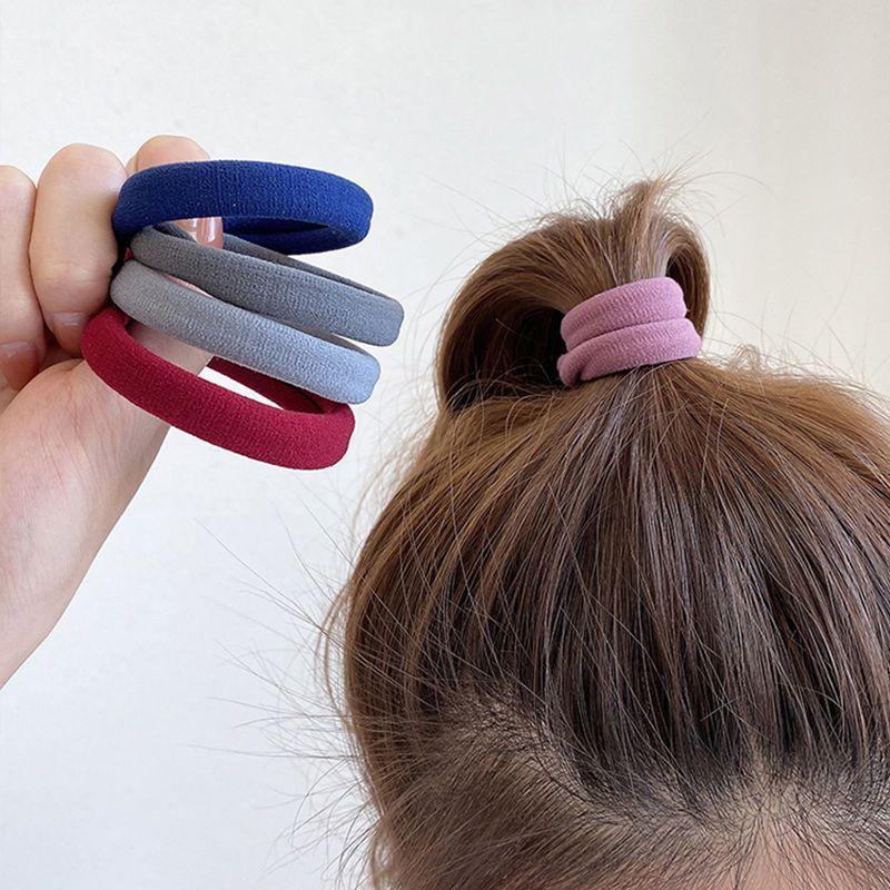 20PCS High Elastic Headband Seamless Rubber Band Hair Rope High Ponytail Hair Band Towel Ring Hair Care Weaving