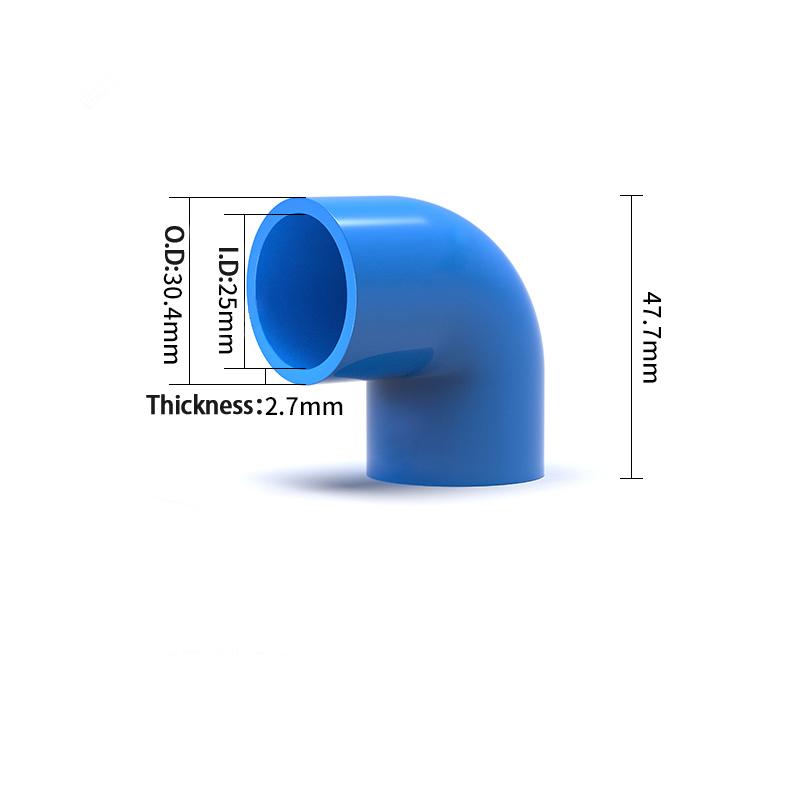 1-20PCS 20-50mm Blue PVC Elbow Water Pipe Fittings 90° Water Right Angle Bend Joint Fish Tank Fittings