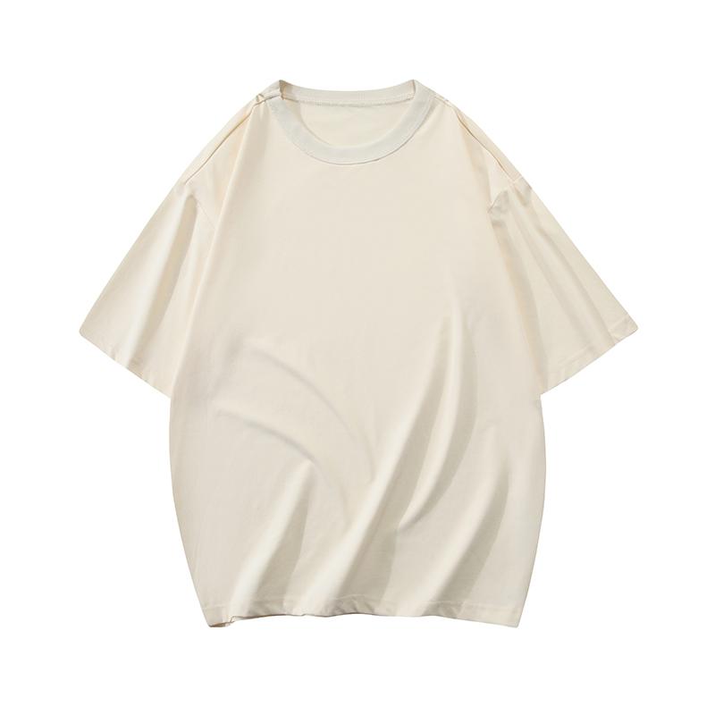 

2026 Spring Summer Men Casual Short Sleeve T-Shirts Men Clothing Man Solid Color Streetwear Tshirts Male Couple White Tops Tees S абрикосовий