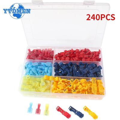 240PCS Quick Electrical Cable Connectors T-Tap Connector Kit, Scotch Lock Electric Quick Splice Terminals, Wire Cable Connectors