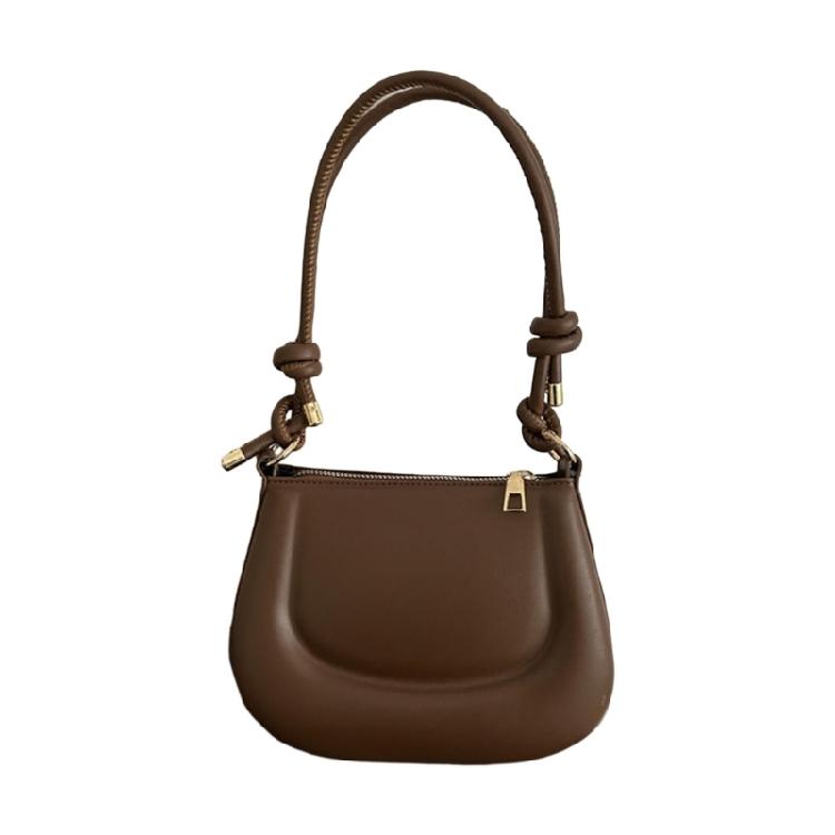 Leather Tote Bags Solid Color Handbag Armpit Bags Versatile Shoulder Bags коричневый