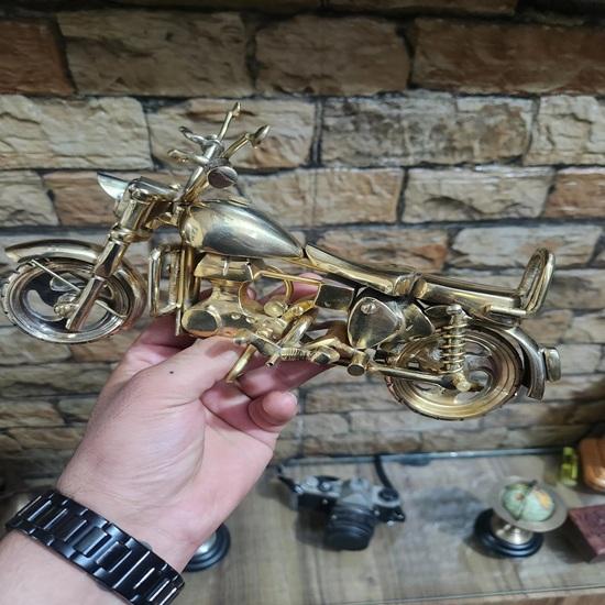 Pure Brass Bullet Motorcycle Sculpture Premium Heavy Weight Home Decor Unique Gift for Bikers Bike Model Working Wheels
