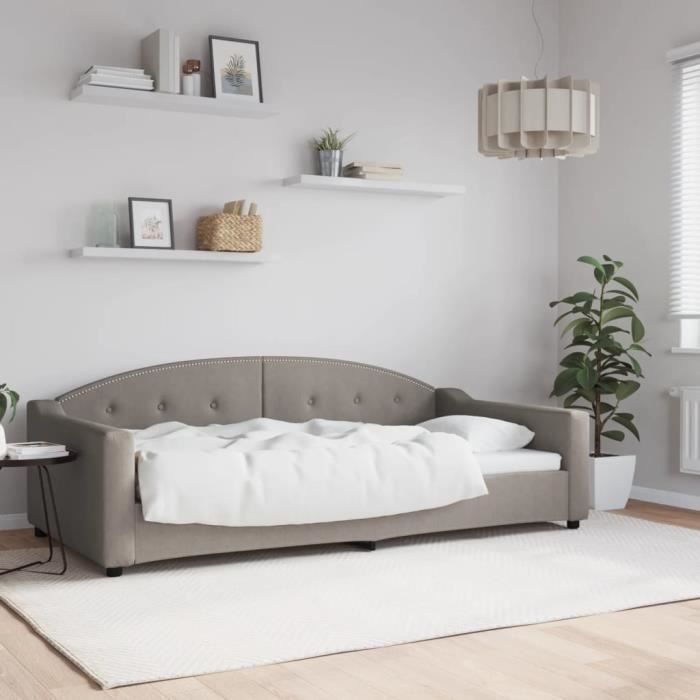 VidaXL Lit de repos taupe 100x200 cm tissu 354191