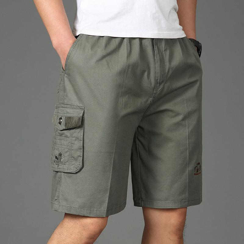 Men's Plus Size Casual Shorts Summer Pure Cotton Workwear Shorts Multi Pocket Loose Breathable Five Quarter Pants Beach Pants Shorts Men’s