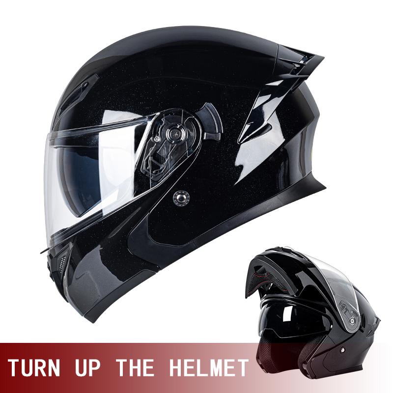 2025 Unisex Racing Motobiker Flip Up Helmets Modular Dual Lens Motorcycle Helmet Full Face Safe Helmet Men Adult Women