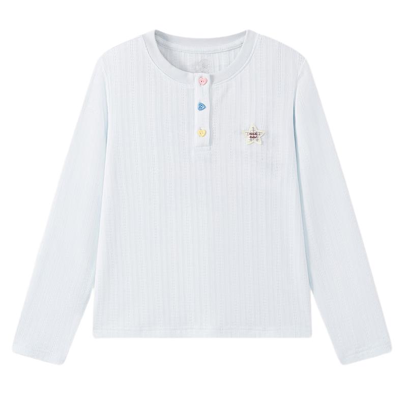 MQD Girl's Long Sleeve Half-Placket Tee