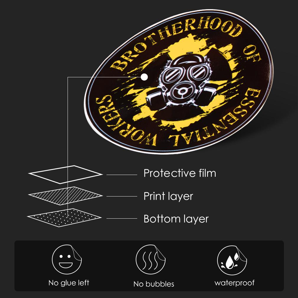 1Pc Worker Hardhat 3D Skull Vinyl Decal Car Reflective Window Sticker Waterproof UV Laminated Vehicle Home Decorative Sticker Auto Accessory