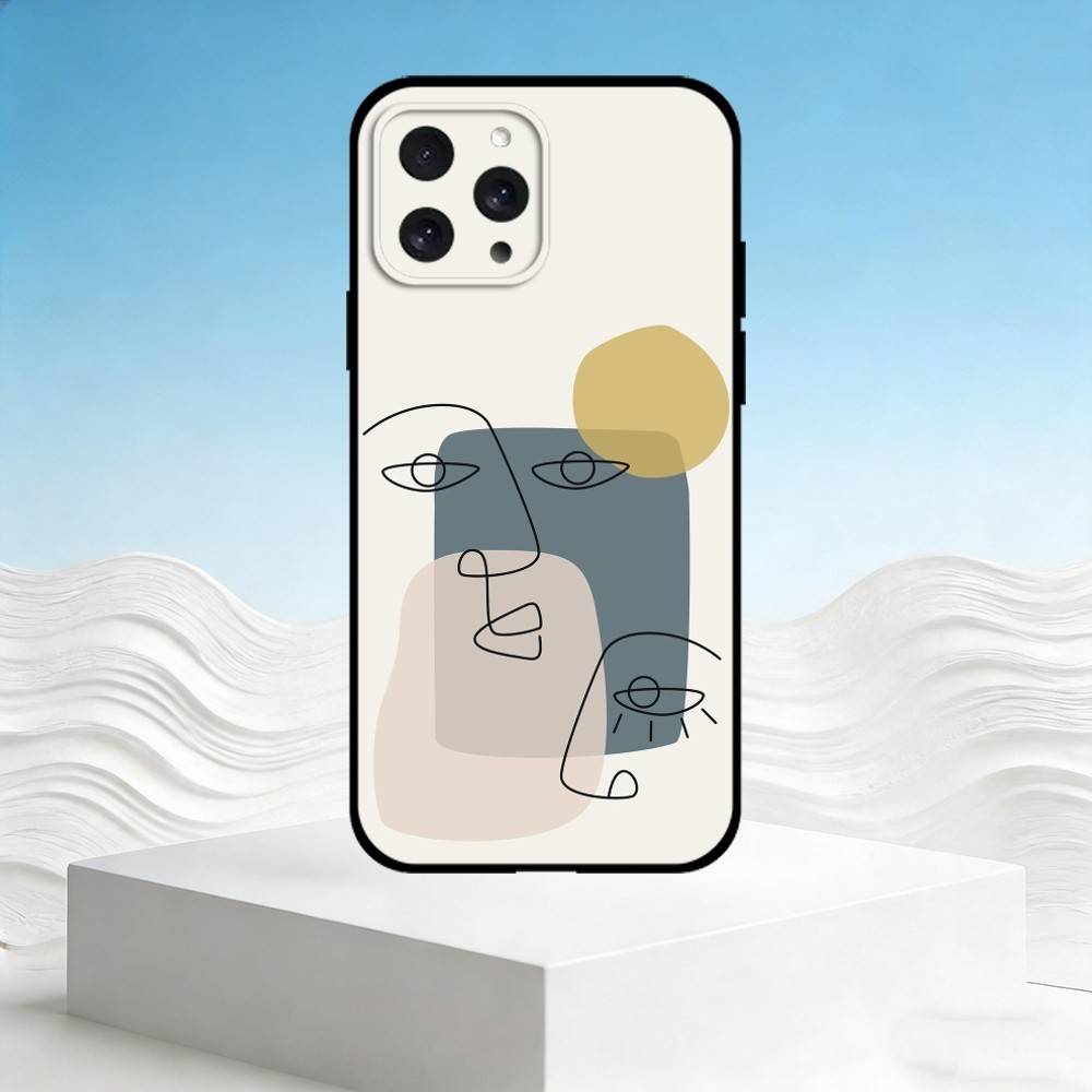 

M-Modern minimalist abstraction Phone Case For iPhone 17,16,15,14,13,12,11 Plus,Pro Max,SE4Soft Silicone Black Cover iPhone14ProMax