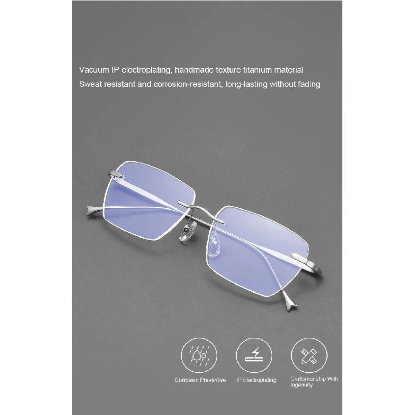 Men Pure Titanium Eyeglasses Frame Women Ultralight Rimless Glasses Blue Light Blocking Lens Prescription Myopia Reading Eyewear