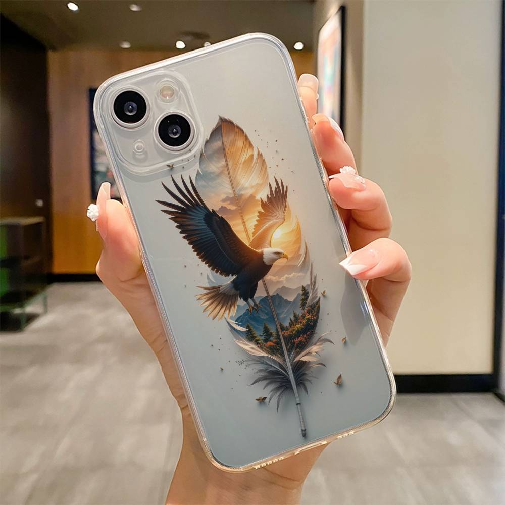 Eagle Cool Animal Phone Case For iPhone 17 16e 16 15 14 13 12 11mini Pro Max X XR XSMAX 8 7 Air Plus Soft Cover