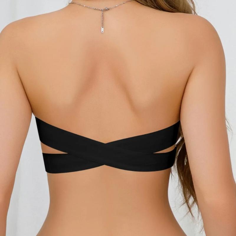 Women's Strapless Bra Sexy Hollow Backless Magic Bandage Seamless One-piece Underwear Wedding Invisible Slip-proof Brassiere