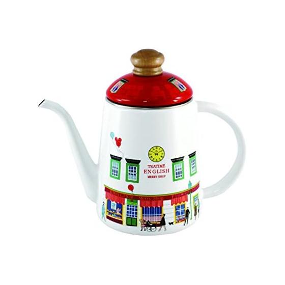 Эмалированный кофейник Fuji, совместимый с IH, 11 см, эмалированный кофейник Merry Shop MM-11CP S