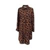 V-Ausschnitt Leo-Print Blumenkleid - Neuer Stil 2025, Europäische & Amerikanische Mode, Lässiges Langarm Damenbekleidung