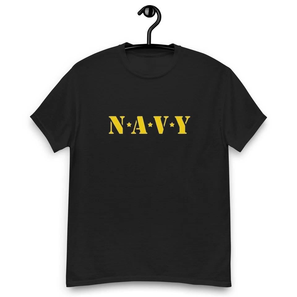 US Army Navy T-Shirt Minimalist Military USA Patriotic Streetwear Tee S