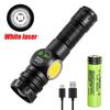 Powerful LED Flashlight Long Range Zoom White Laser with Tail Strong Magnetic Aluminum Alloy Outdoor Camping Torch Lantern