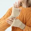 1 Pair Polyester Fibre Knitted Gloves Warm Insulation Fingerless Gloves Fashion Wrist Cover  Winter
