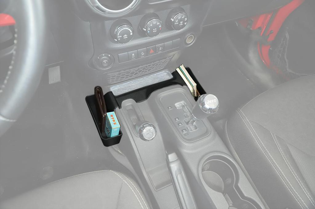 YOCTM Gear Storage Box for Jeep Wrangler JK Console Custom Storage Small Item Card Storage Mobile Phone Small Item with Mat 2011-2017 Box,