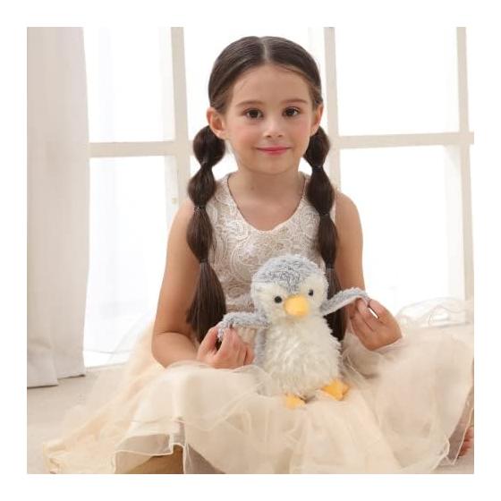 Apricot Lamb Gray Plush Penguin Stuffed Toy, Soft and Cute, Fluffy Gray Penguin 20cm Suitable for Boys and Girls