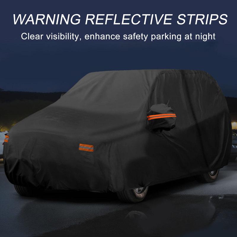 Motoforti Car Cover Outdoor Waterproof Sun Rain Hail Protection with Left Side Door Zipper 210D-PU for Lincoln Aviator