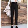 Women's High Waist Harem Pants Slim Tapered Trousers Spring Summer Thin Suit Fabric Elegant Commuter Straight Ankle Length Office Dress Pants