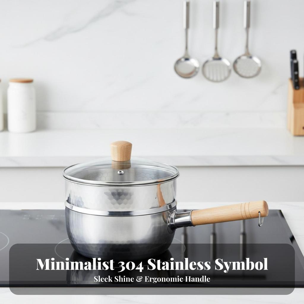 Uncoated Hammered Steel Pot with Lid | doubleSpout, Yukihira Saucepan