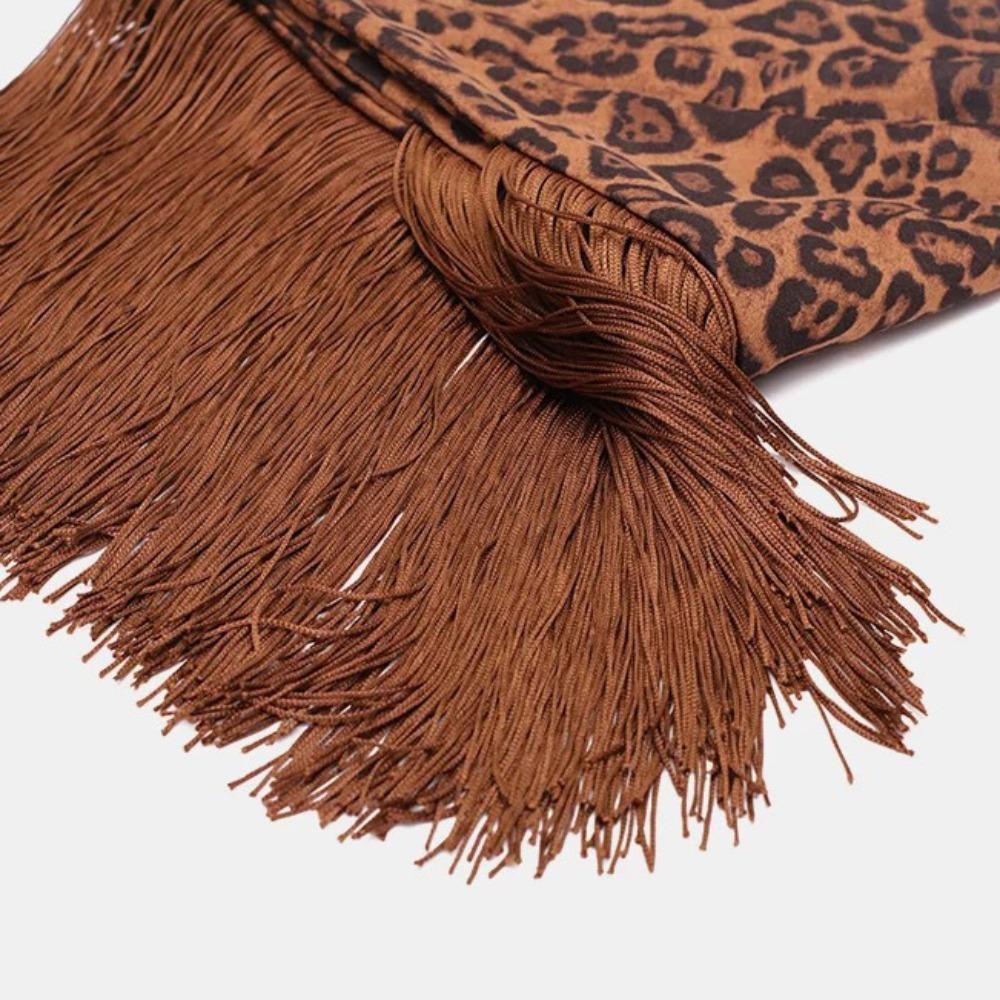 Jeans Decor Suede Leopard Print Belt Hip-hop Fur Triangle Belt  Waist Accessories