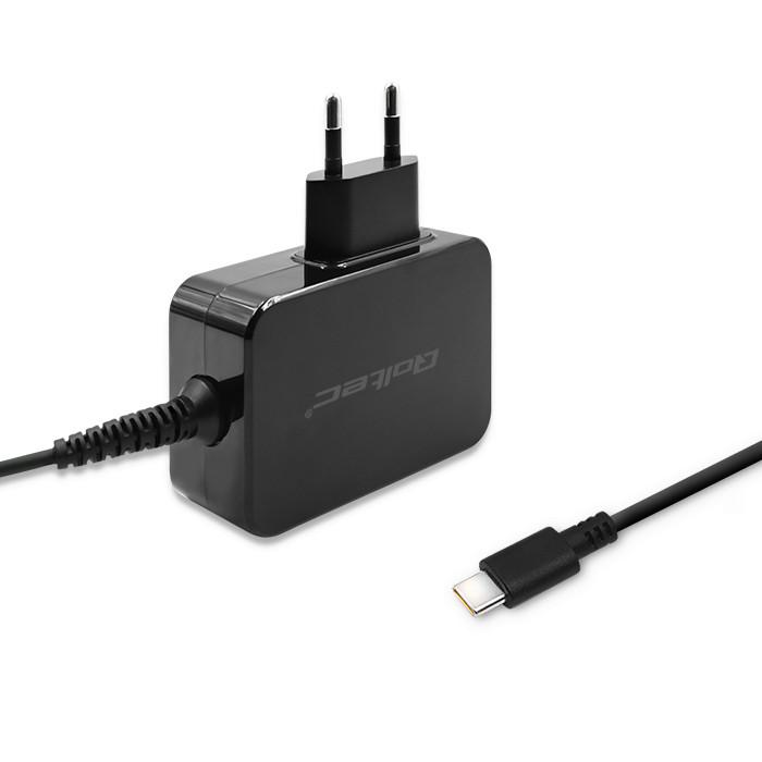 Qoltec Ładowarka sieciowa 65W | 5-20V | 3-3.25A | USB typ C | PD | Laptop | Smartfon | Czarna
