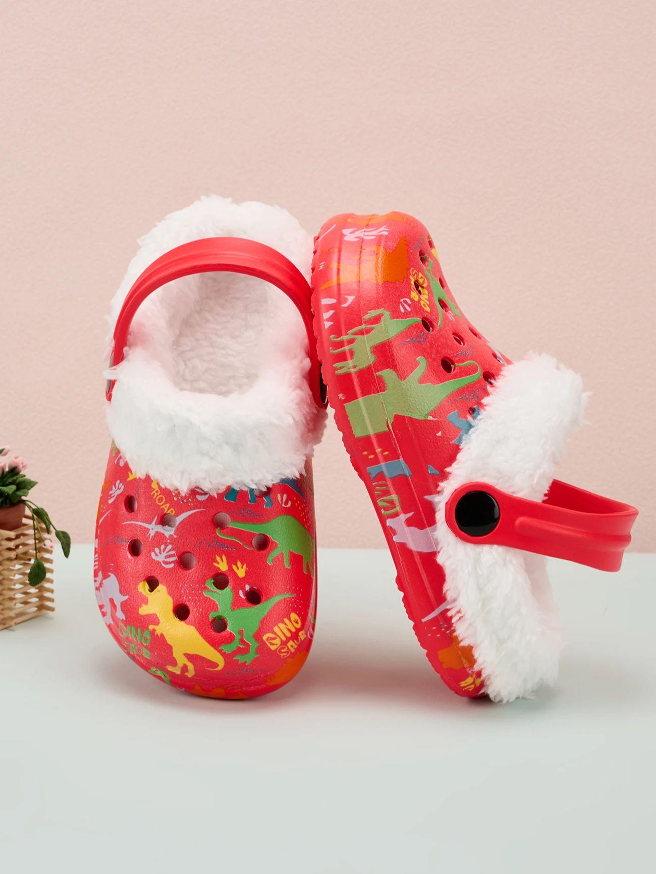 

Autumn and winter fashionable, casual and comfortable home shoes for boys and girls with plush holes 24