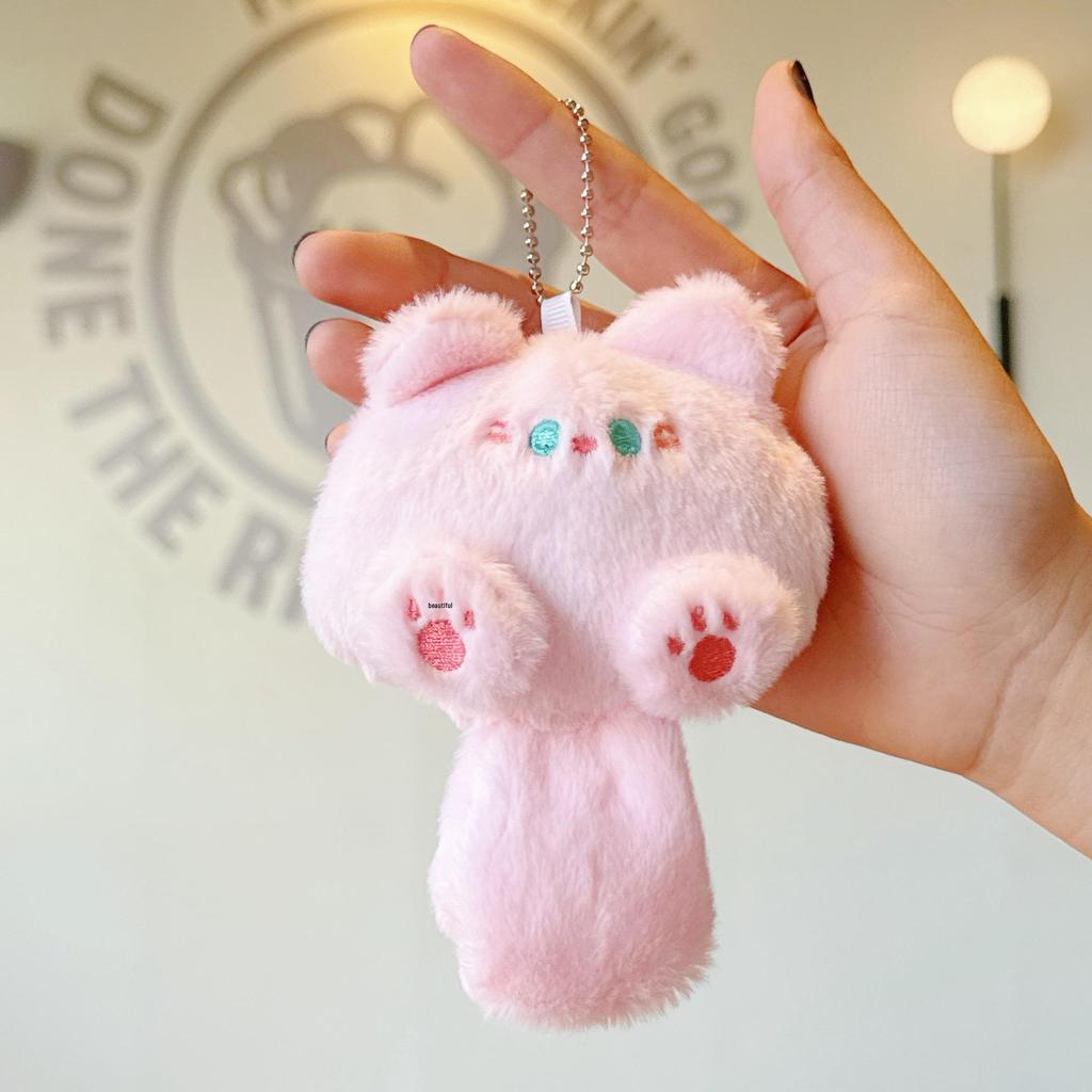 Cute Squeaky Kitten Keychain Plush Toy and Bag Charm