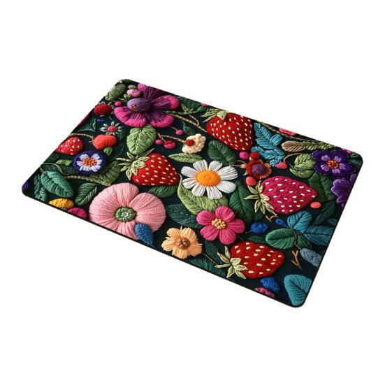 

Коврик для пола Быстросохнущий Яркий цвет Цветочный дизайн Нескользящая основа Коврик Ванная комната Гостиная Дверной коврик Домашний декор 40x60cm L